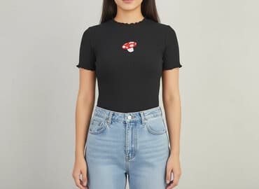 bluzki prążkowane białe: Top damski, rozmiar S — 6