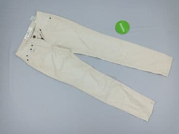 jeansy straight stradivarius: H&M, Material trousers for women, size S (EU 36) — 2
