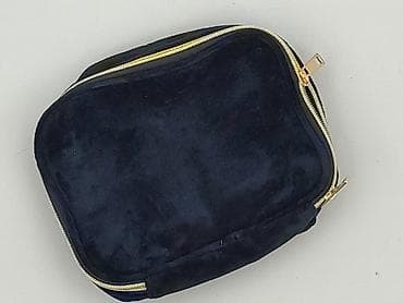 guma ozdobna szeroka: Granatowa kosmetyczka/etui damskie - Materiał: miękki welurowy plusz — 1
