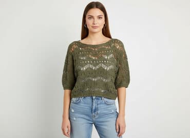 limonkowy sweter reserved: Atmosphere, Sweter damski, rozmiar L — 7