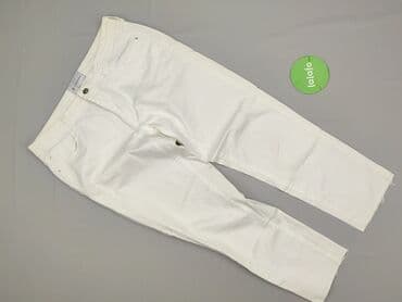 zalando białe jeansy damskie: SZACHOWNICA, Spodnie materiałowe damskie, rozmiar XL — 2