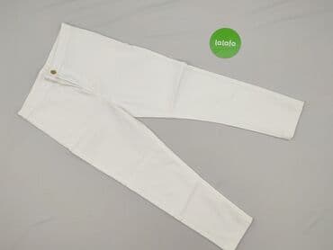 biale szerokie jeansy: Spodnie materiałowe damskie, rozmiar S — 2