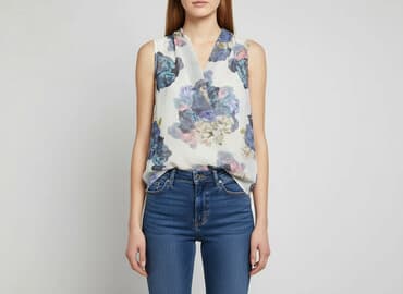 zwiewna bluzki w kwiaty: Bluzka damska, rozmiar S — 6