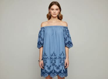 sukienki dżinsowe midi: New Look Petite, Sukienka damska, rozmiar L — 6