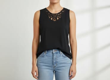 czarne bluzki dekolt v: Bluzka damska, rozmiar L — 6