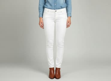 spodnie woskowane białe: Top Secret, Spodnie materiałowe damskie, rozmiar L — 1