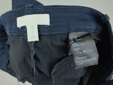 niebieskie spodnie dresowe damskie: H&M, Spodnie materiałowe damskie, rozmiar XL — 4