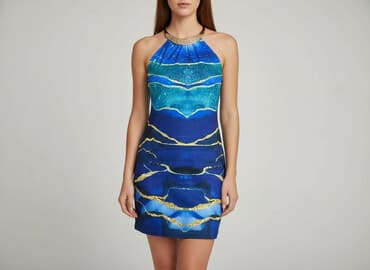 sukienka z połyskującego materiału: Sukienka damska, rozmiar L — 1