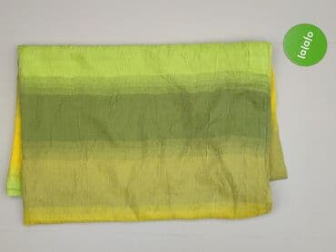 obrus 150x100: Lekki, plisowany szal/chusta w odcieniach zieleni i żółci - Materiał — 2