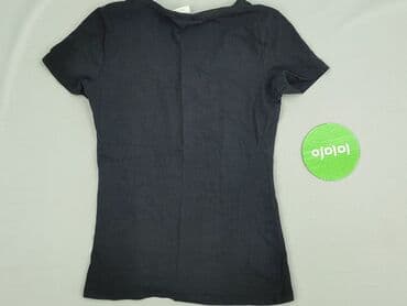 czarne t shirty w serek damskie: H&M, T-shirt damski, rozmiar XS — 3