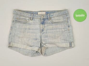 krótkie jeansowe spodenki z wysokim stanem podarte: H&M, Szorty damskie, rozmiar M — 2