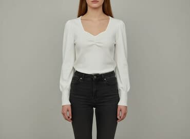 biała bluzka z kwadratowym dekoltem: Dunnes Stores, Bluzka damska, rozmiar S — 6