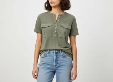 koszulka z pagonami: H&M, T-shirt damski, rozmiar S — 7