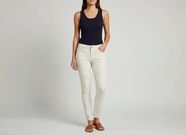 białe damskie jeansy: H&M, Jeansy damskie, rozmiar M — 7
