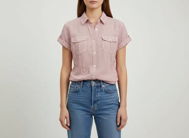 hm bluzki z krótkim rękawem: H&M Divided, Koszula damska, rozmiar L — 7