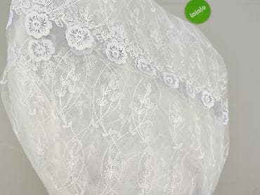 Dom i ogród: Biała firana z haftem kwiatowym - Materiał: delikatna siatka/tiul z — 4
