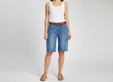 szorty damskie jeansowe przed kolano: Jeanswear, Szorty damskie, rozmiar L — 5