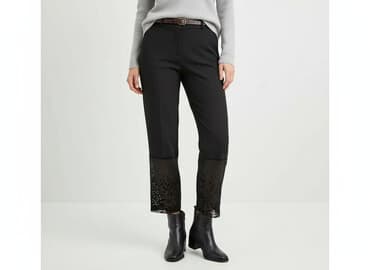 spodnie serduszka by o la la czarne: Spodnie materiałowe damskie, rozmiar S — 6