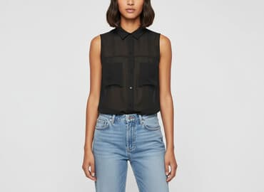 bluzka z dlugim rekawem czarna: Pimkie, Koszula damska, rozmiar M — 6