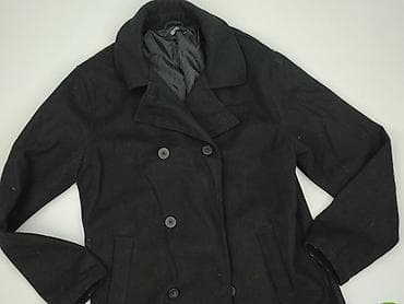 spo: Męski płaszcz peacoat HENRY ROSS - Kolor: czarny - Fason: dwurzędowy — 1