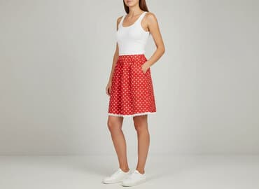 spódnice czarne w białe groszki: Спідниця жіноча, розмір M — 1