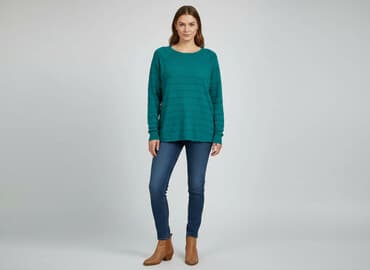 sweter piórkowy na drutach: Zizzi, Sweter damski, rozmiar L — 7