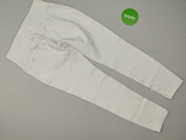 biale szerokie jeansy: Beloved, Spodnie materiałowe damskie, rozmiar L — 3