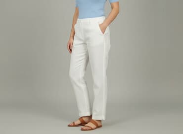 białe lniane spodnie zara: Spodnie materiałowe damskie, rozmiar S — 8