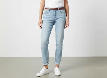 dżinsy girlfriend: Jeansy damskie, rozmiar S — 6