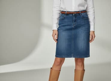 spodenko spódniczka jeans: Dromedar, Spódnica damska, rozmiar L — 7