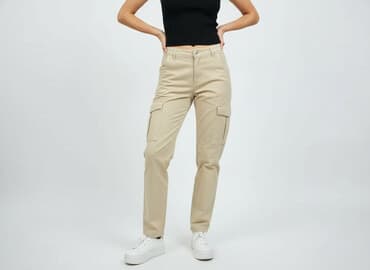 bershka spodnie damskie cargo: PULL&BEAR, Spodnie materiałowe damskie, rozmiar 2XS — 6