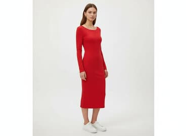 czerwona sukienki na jedno ramię: Sukienka damska, rozmiar M — 1