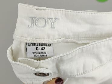 biale szerokie jeansy: Joy, Spodnie materiałowe damskie, rozmiar XL — 4