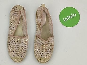 comfortable buty: Damskie espadryle w kolorze pudrowego różu z ozdobną, ażurową cholewką — 2