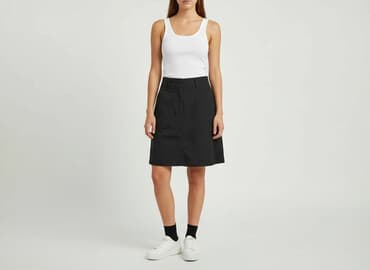 spódniczka rozkloszowane czarne: Lindex, Spódnica damska, L — 6