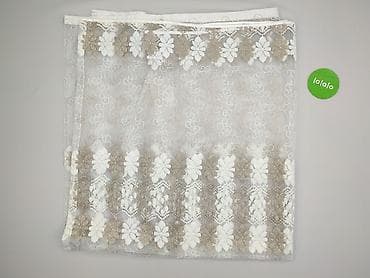 obrusy: Koronkowa firana z haftem kwiatowym - Transparentna tkanina — 2