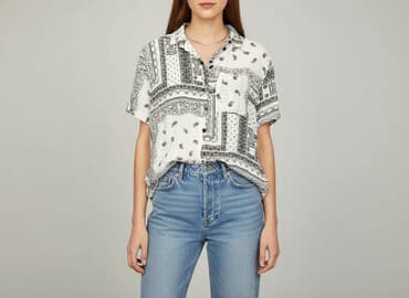 bershka bluzki w kwiaty: Bershka, Koszula damska, rozmiar S — 7