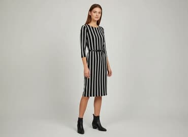 czarna sukienka z długim rękawem sinsay: Sinsay, Sukienka damska, rozmiar XS — 7