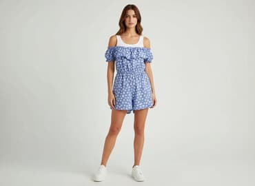 sukienka z haftowanymi kwiatami: Kombinezon damski, rozmiar S — 5