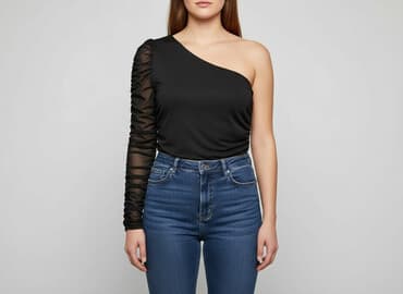 czarne obcisła bluzki: Fashion Nova, Bluzka damska, XL — 7