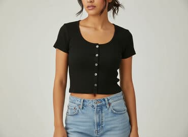 t shirty ze sciagaczem: Gina Tricot, Top damski, rozmiar M — 6