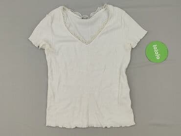 biały t shirt damski pod marynarkę: Clockhouse, T-shirt damski, rozmiar L — 2