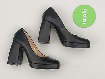 buty born2: Czarne czółenka na słupku C.M. Shoes Paris - Damskie, eleganckie — 2