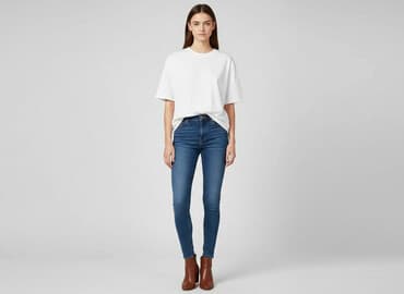 t shirt basic hm: H&M Basic, T-shirt damski, rozmiar S — 1