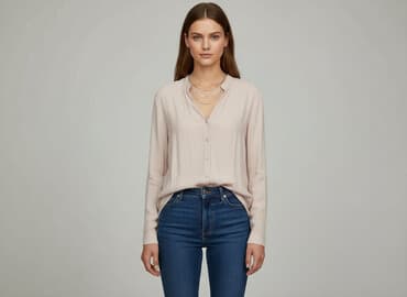 szara bluzka h m: H&M, Koszula damska, rozmiar M — 7