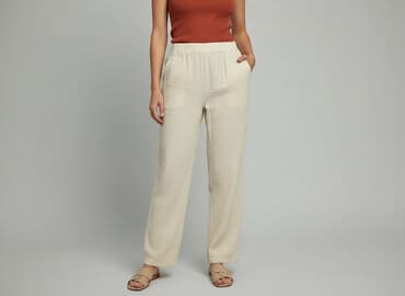 spódnico spodnie lniane: Spodnie materiałowe damskie, rozmiar S — 1