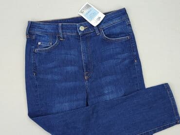 szerokie dżinsy z wysokim stanem: Denim, Jeansy damskie, S — 1