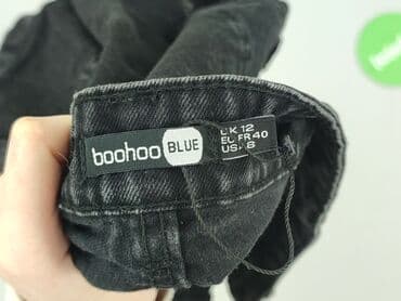 czarne krótkie spodenki z dziurami: Boohoo, Szorty damskie, rozmiar M — 5