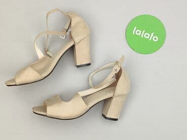 ccc srebrne sandały na obcasie: Sandały damskie, rozmiar 38 — 3