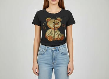 bluzka z misiem damska: T-shirt damski, rozmiar S — 1